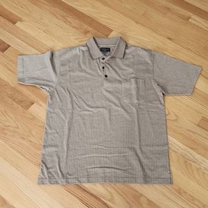 Van Heusen short sleeve polo, size Medium, tan/beige